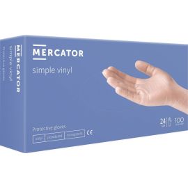 Rukavice hygienické 100ks Vinyl L Mercator púdrove transparentné