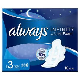 Always 3 Infinity Absorbs 10x Night hygienické vložky 10ks