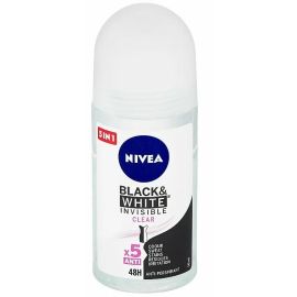 Nivea Black&White Invisible Clear 48H anti-perspirant roll-on 50ml 82240