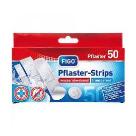 Figo Plaster-Strips transparentné vodeodolné náplaste 4 veľkosti 50ks