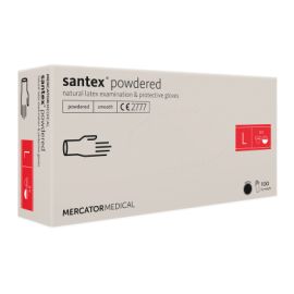 Rukavice hygienické 100ks Latex L Santex púdrované biele