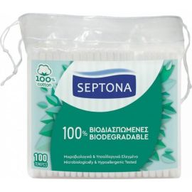 Septona 100% bio rozložiteľné bavlnené vatové tyčinky náhradná náplň 100ks 6103