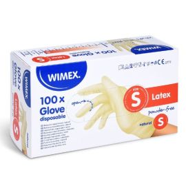 Rukavice hygienické 100ks Latex S Wimex nepudrované biele