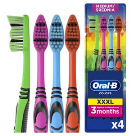 Oral-B Colors XXXL Medium zubná kefka 4ks