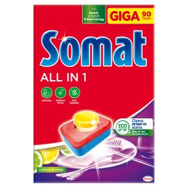 Somat All in 1 Giga Lemon & Lime tablety do umývačky riadu 90ks