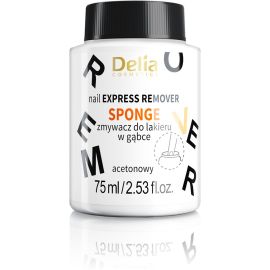 Delia Cosmetics Expresný acetónový odlakovač s hubkou 75ml
