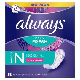 Always Intim Normal Fresh & Protect hygienické parfumované vložky 58ks