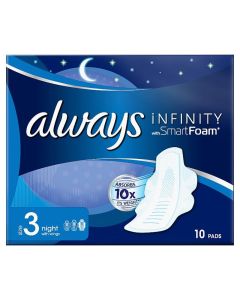Always 3 Infinity Absorbs 10x Night hygienické vložky 10ks