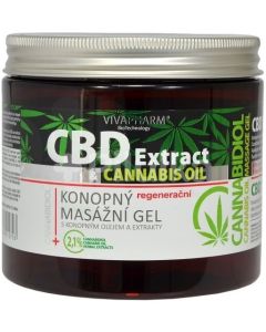 VivaPharm CBD Extract & Cannabis Oil konopný masážný gél 500+150ml