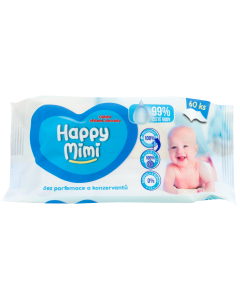 Happy Mimi detské obrúsky 99% čistej vody bez parfumácie, konzervantov 60ks
