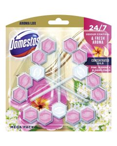Domestos Aroma Lux Pink Jasmine & ElderFlower WC tuhý blok 3x55g