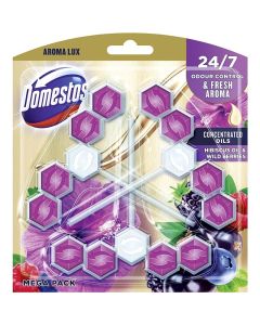 Domestos Aroma Lux Hibiscus Oil & Wild Berries WC tuhý blok 3x55g
