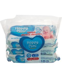 Happy Mimi detské obrúsky 99% čistej vody 3x60ks