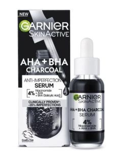 Garnier Pure Active AHA+BHA Charcoal sérum na tvár 30ml
