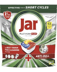 Jar Platinum Plus ALL IN ONE Lemon tablety do umývačky riadu 63ks