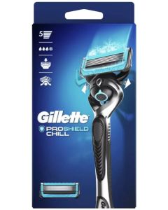 Gillette Fusion Proshield Chill holiaci strojček + nahradné hlavice 2ks