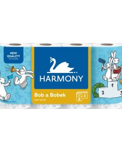 Harmony Bob a Bobek Soft White toaletný papier 8ks 3-vrstvový 17,5m