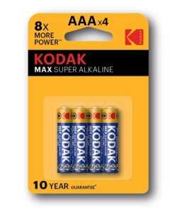 Baterky KODAK Max Super Alkaline 4ks LR03 AAA mikrotužka