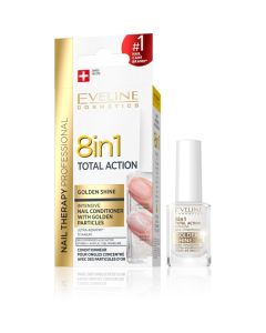 EVELINE Total Action 8v1 Golden Shine lak na nechty 12ml